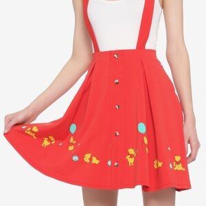 Hot Topic Winnie The Poo Balloon Ride Suspender Skirt